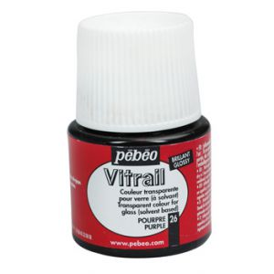 Farba witrażowa do szkła Pebeo Vitrail 45ml, Fioletowa/26 Purple transparentna